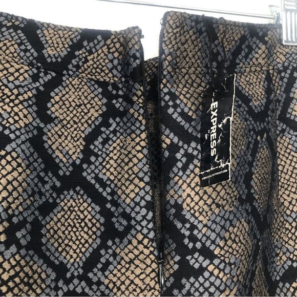 Express Jacquard Snakeskin Print High Rise Mini Skirt NEW - Picture 10 of 15